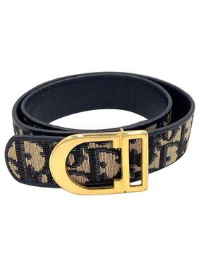 Dior Black Trotter Two Tone Print Oblique Buckle with Leather Belt Dior | Accessories | Dior Black Trotter Two Tone Print  main image 2